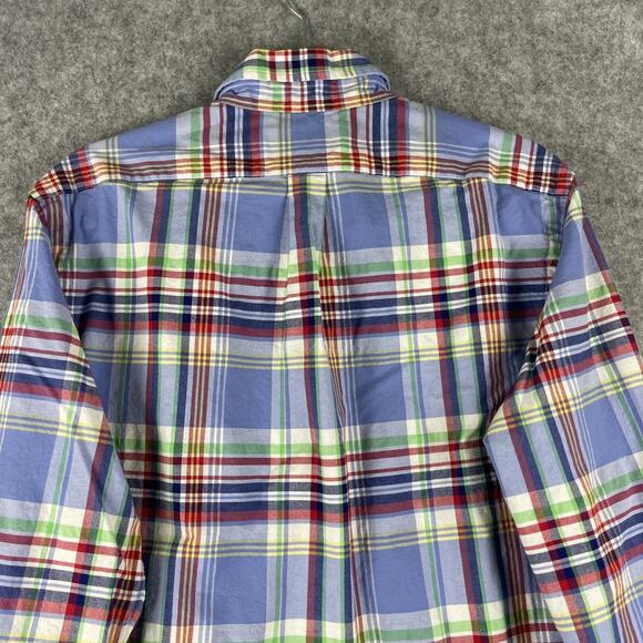 Ralph Lauren Stretch Oxford Shirt Mens Large Plaid Slim Fit Button Down Pony - Picture 10 of 13